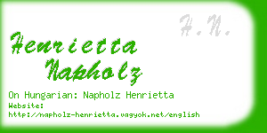 henrietta napholz business card